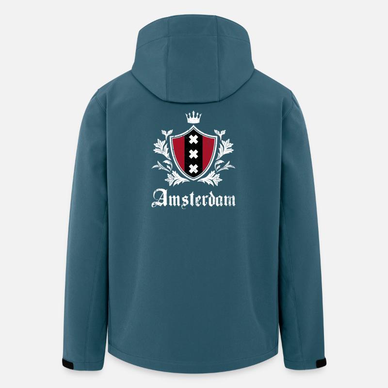 Bouclier d’Amsterdam - Veste softshell homme en polyester recyclé Stanley/Stella - bleu pétrole foncé