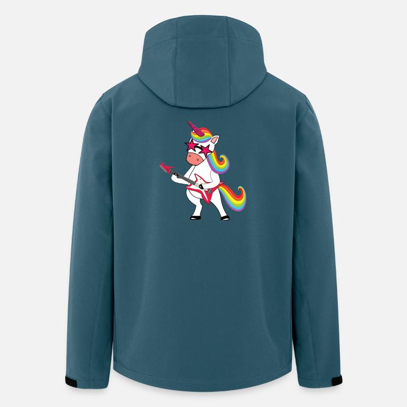 Regenbogen-Rockunicorn mit Gitarre - Recycelte Männer Softshell-Jacke von Stanley/Stella - Dunkles Petrol