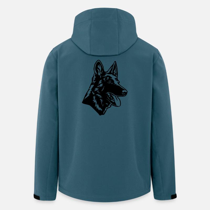Hollandse Herder Kopf - Recycelte Männer Softshell-Jacke von Stanley/Stella - Dunkles Petrol
