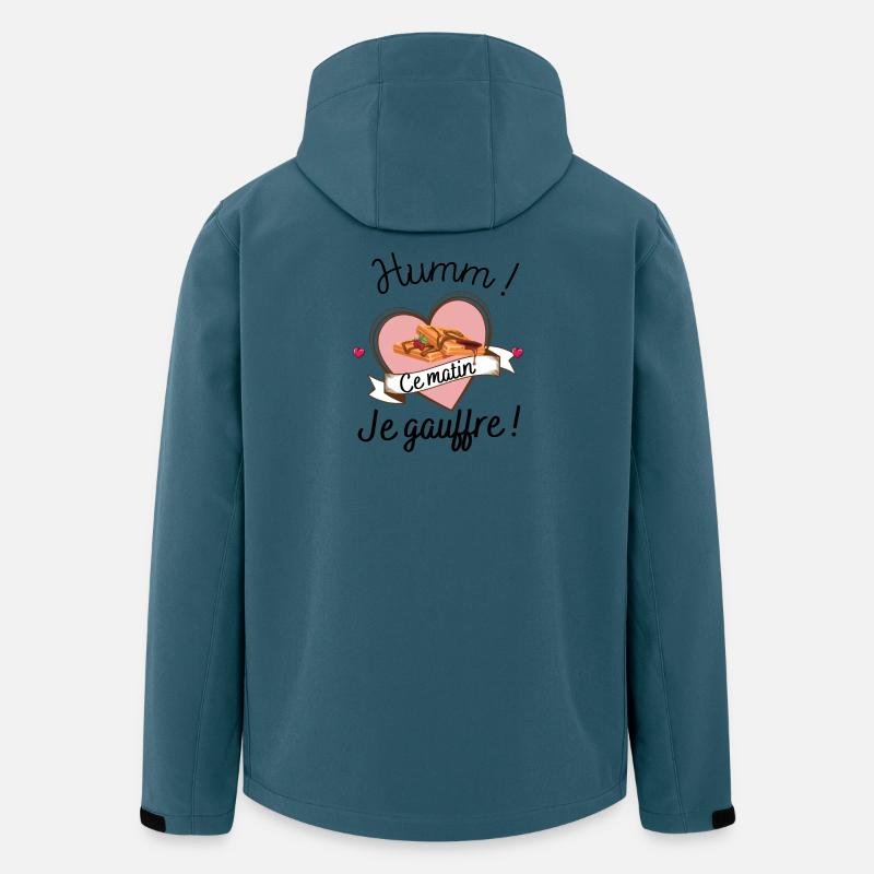 gauffre, humm, je gauffre ce matin. - Veste softshell homme en polyester recyclé Stanley/Stella - bleu pétrole foncé