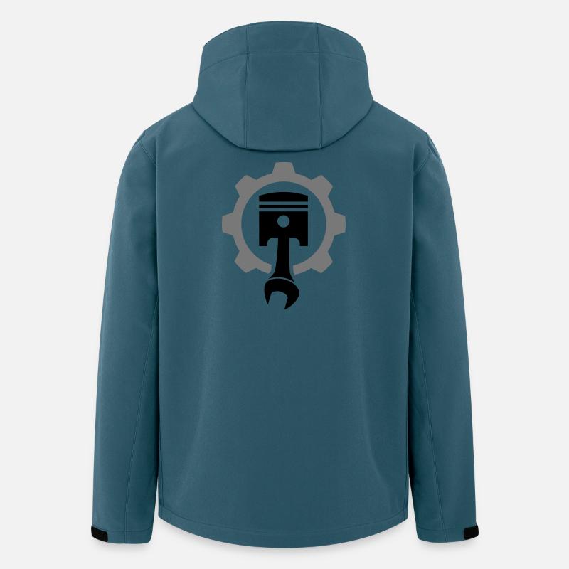 Motor Kolben Getriebezahnrad - Recycelte Männer Softshell-Jacke von Stanley/Stella - Dunkles Petrol
