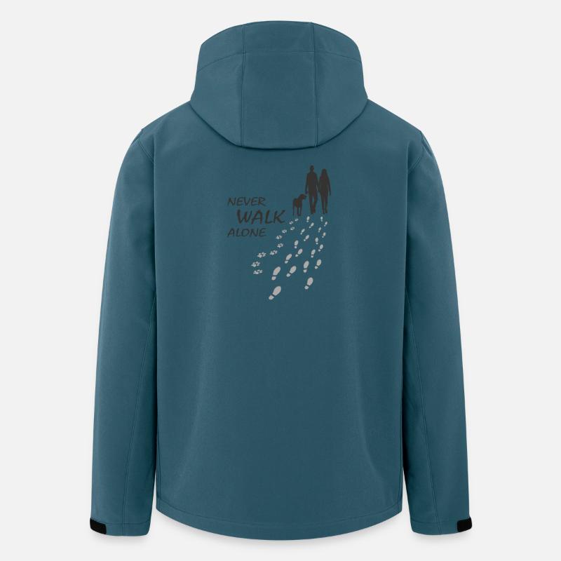 Hund - NEVER WALK ALONE, Mann Frau, Gassi - Recycelte Männer Softshell-Jacke von Stanley/Stella - Dunkles Petrol