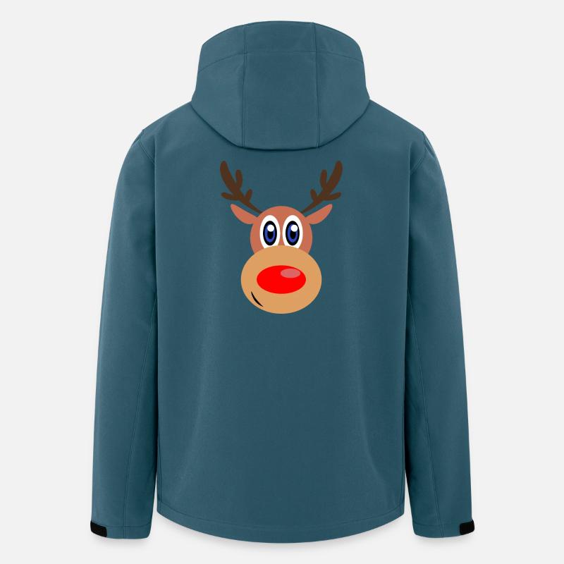 Rudolph Weihnachten Rentier Gesicht - Recycelte Männer Softshell-Jacke von Stanley/Stella - Dunkles Petrol