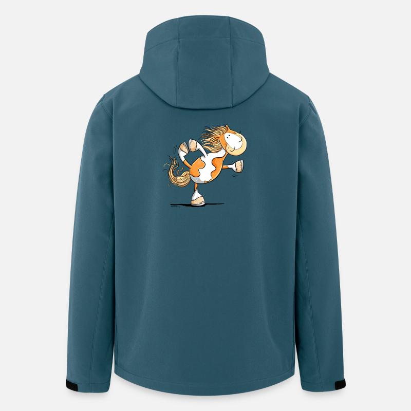 Lustiges Yoga Pferd I Pony - Recycelte Männer Softshell-Jacke von Stanley/Stella - Dunkles Petrol