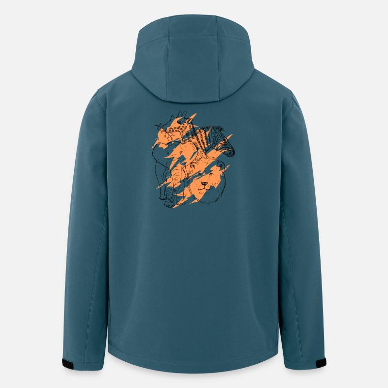 Wilde Tiere - Kunst - Recycelte Männer Softshell-Jacke von Stanley/Stella - Dunkles Petrol