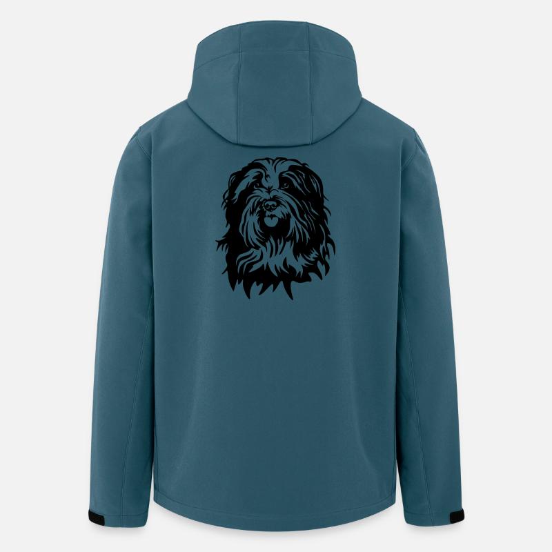 Schapendoes Kopf - Recycelte Männer Softshell-Jacke von Stanley/Stella - Dunkles Petrol