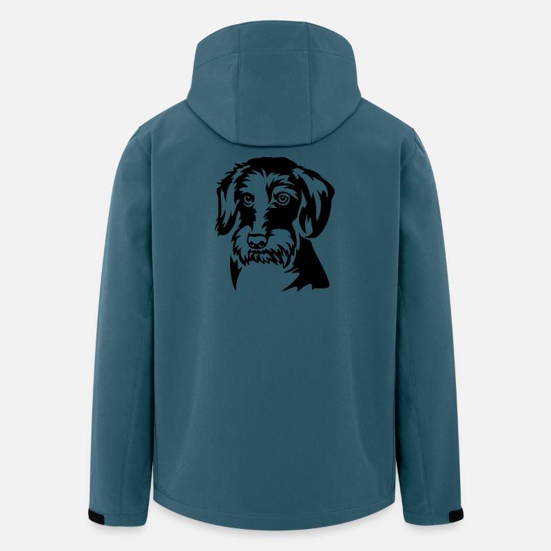 Tête de teckel - Veste softshell homme en polyester recyclé Stanley/Stella - bleu pétrole foncé