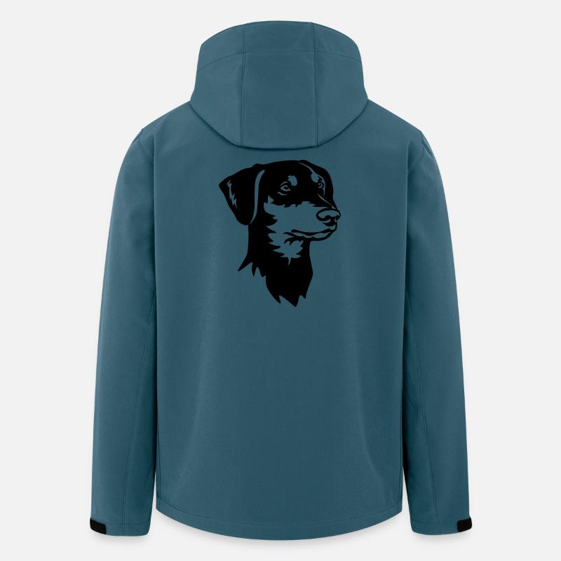Deutscher Pinscher Kopf - Recycelte Männer Softshell-Jacke von Stanley/Stella - Dunkles Petrol
