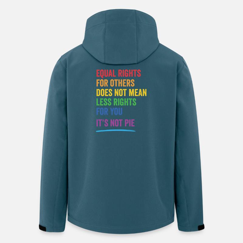 LGBT - Égalité des droits pour autrui - Veste softshell homme en polyester recyclé Stanley/Stella - bleu pétrole foncé