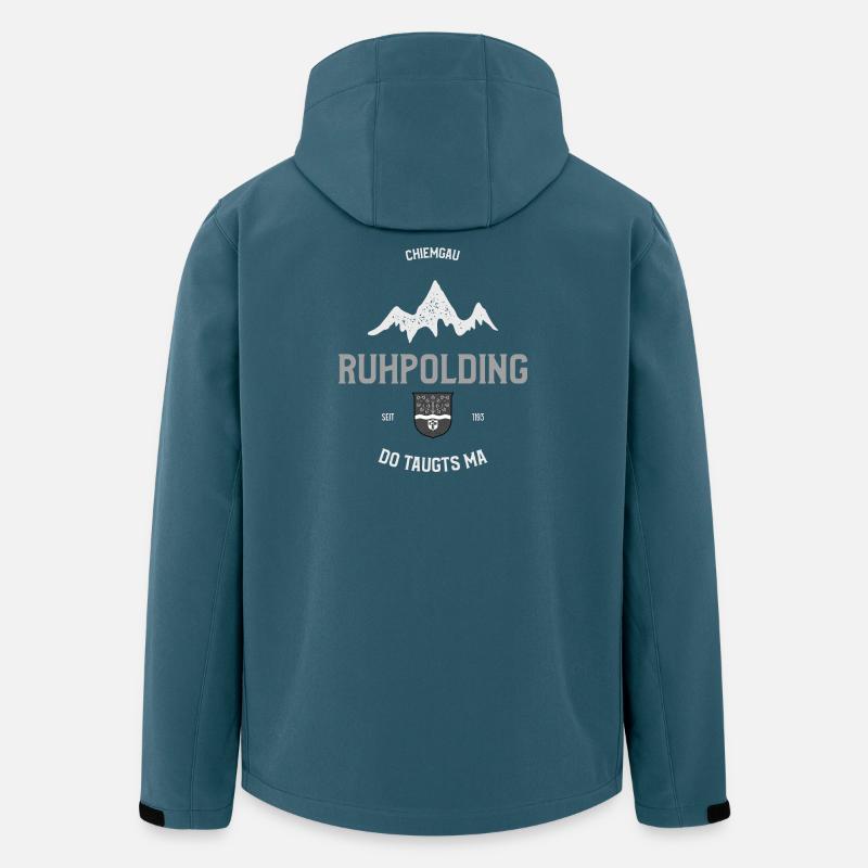 Ruhpolding - Do taugts ma - Recycelte Männer Softshell-Jacke von Stanley/Stella - Dunkles Petrol