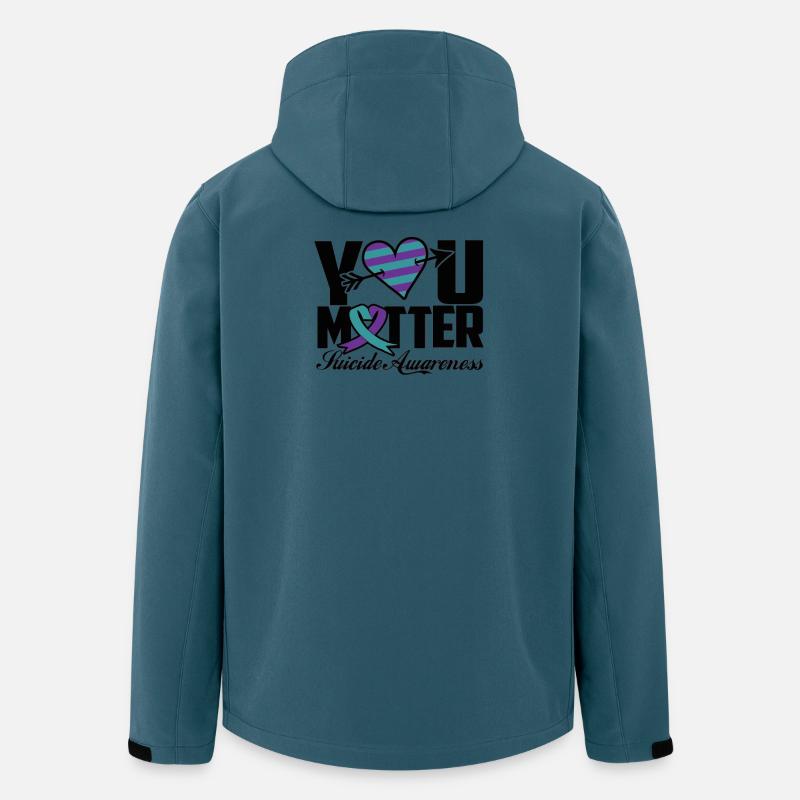 Vous êtes important Conscience Suicide - Veste softshell homme en polyester recyclé Stanley/Stella - bleu pétrole foncé