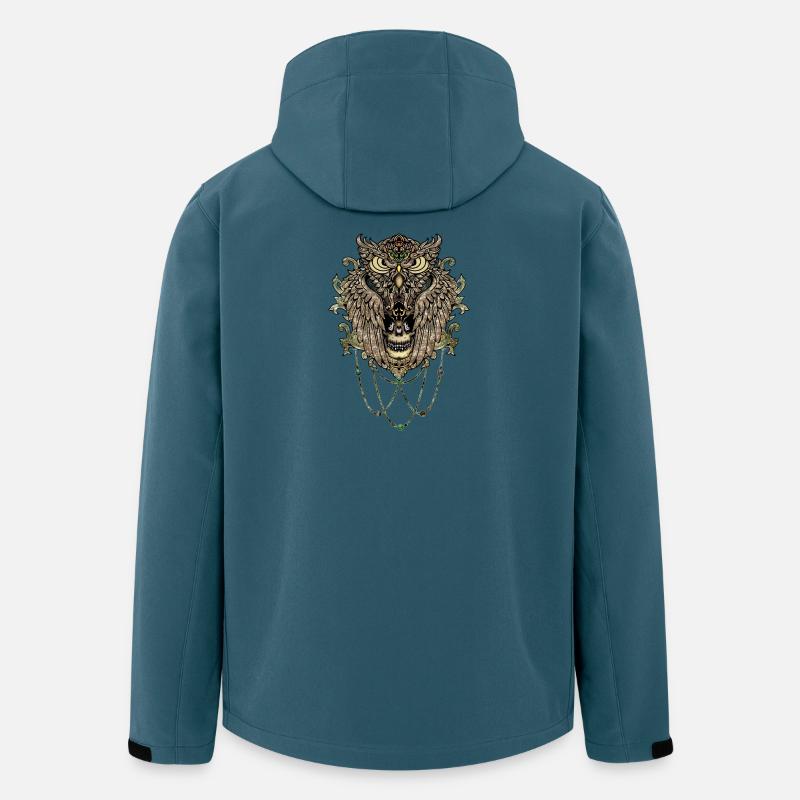 Elegante Eule mit Totenkopf - Recycelte Männer Softshell-Jacke von Stanley/Stella - Dunkles Petrol