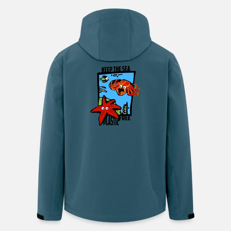Halte das Meer Plastikfrei - Recycelte Männer Softshell-Jacke von Stanley/Stella - Dunkles Petrol