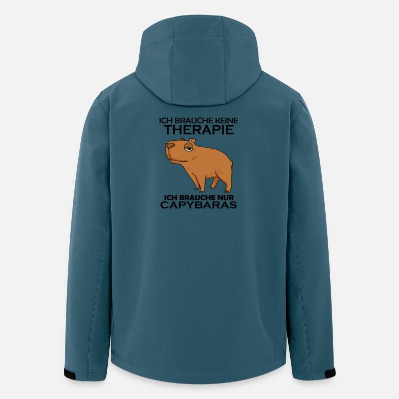 Capybara Wasserschwein Spruch Geschenk - Recycelte Männer Softshell-Jacke von Stanley/Stella - Dunkles Petrol