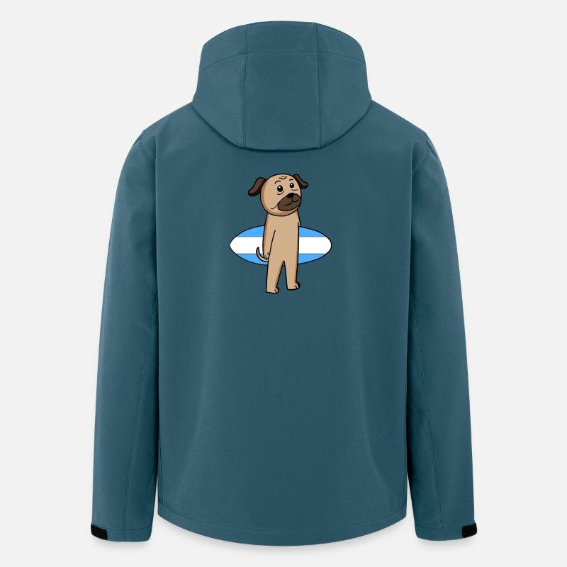 Surfboard Dog Pug Surfing Gift - Men’s Recycled Softshell Jacket by Stanley/Stella - stargazer