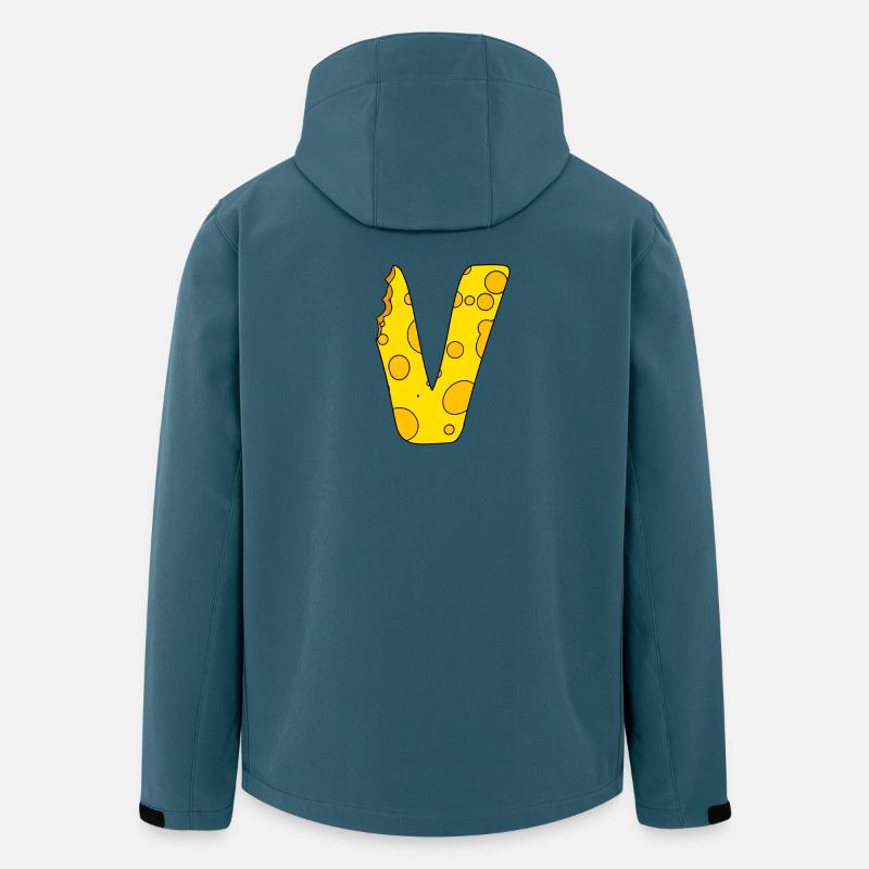 Lettre V - Veste softshell homme en polyester recyclé Stanley/Stella - bleu pétrole foncé