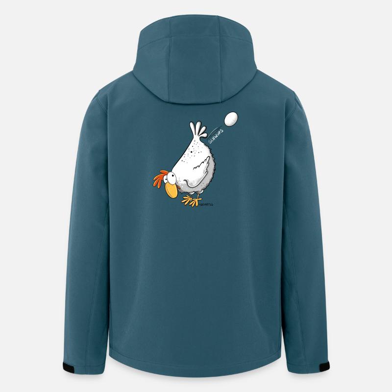 Lustiges Huhn legt ein Ei I Hühner Motiv - Recycelte Männer Softshell-Jacke von Stanley/Stella - Dunkles Petrol