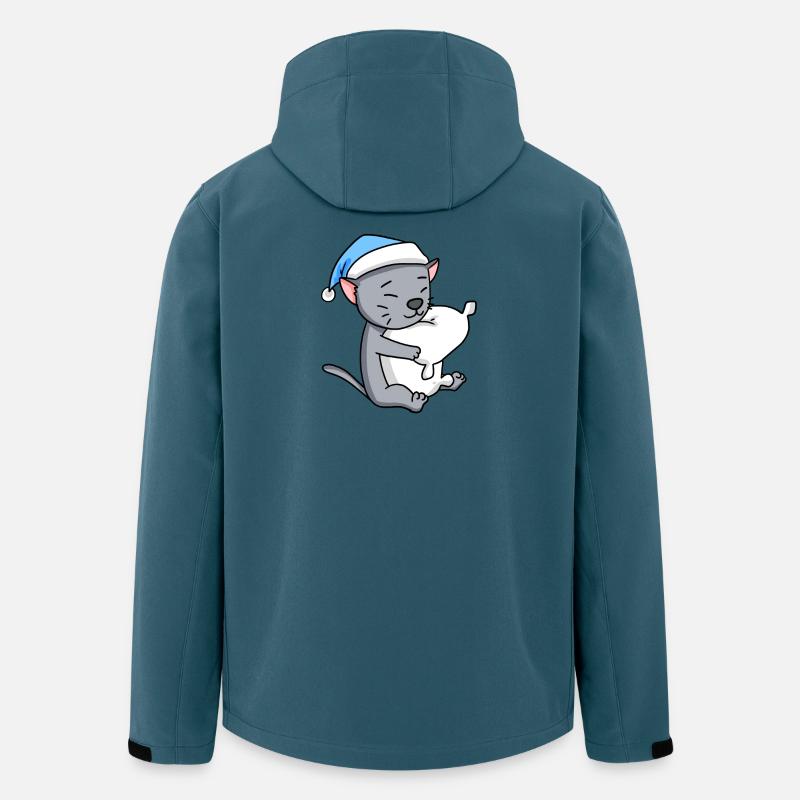 Chat race korat - Veste softshell homme en polyester recyclé Stanley/Stella - bleu pétrole foncé