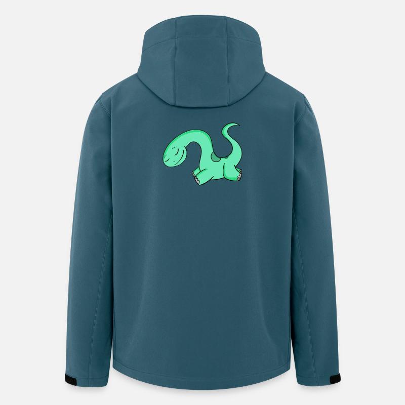 Motif de dinosaure - Veste softshell homme en polyester recyclé Stanley/Stella - bleu pétrole foncé