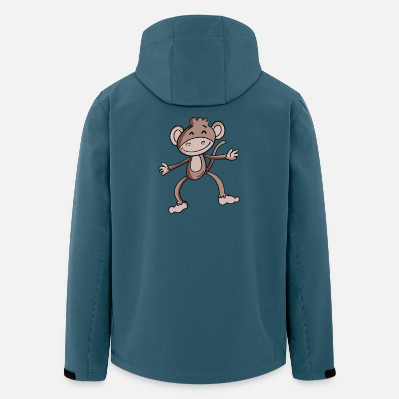 Niedlicher Affe - Recycelte Männer Softshell-Jacke von Stanley/Stella - Dunkles Petrol