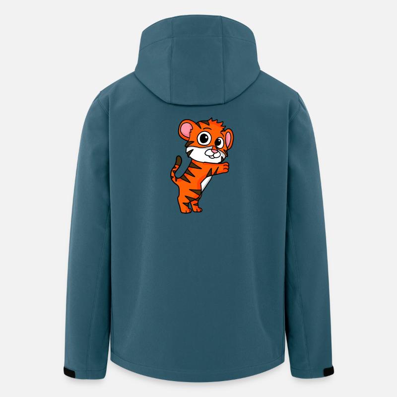 Niedlicher Tiger - Recycelte Männer Softshell-Jacke von Stanley/Stella - Dunkles Petrol