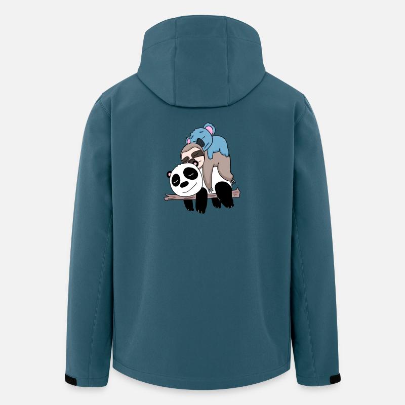 Panda Faultier und Koala - Recycelte Männer Softshell-Jacke von Stanley/Stella - Dunkles Petrol
