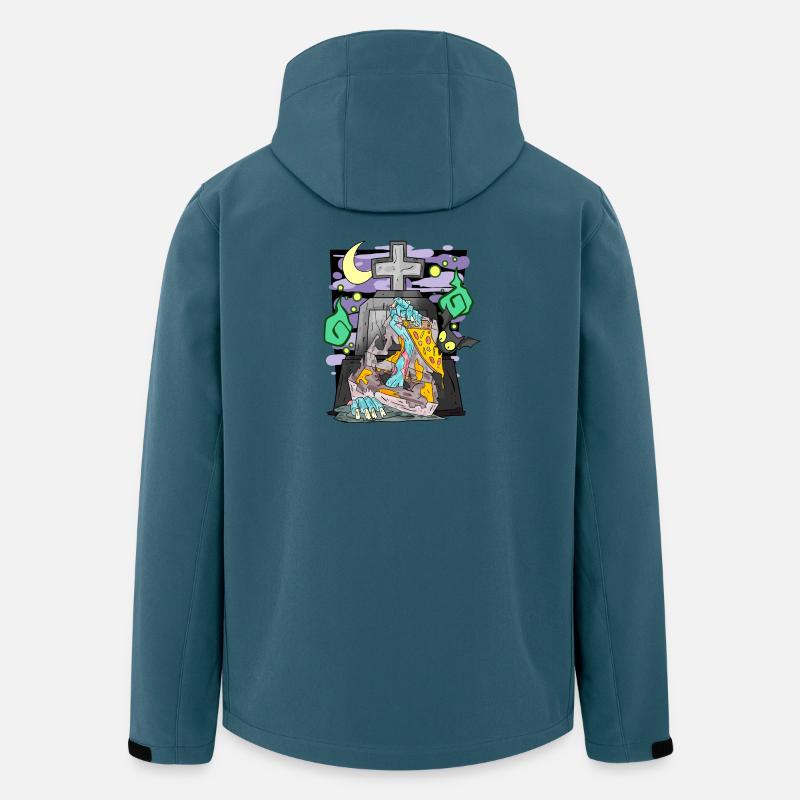 Zombie Grabstein Pizza lustig - Recycelte Männer Softshell-Jacke von Stanley/Stella - Dunkles Petrol