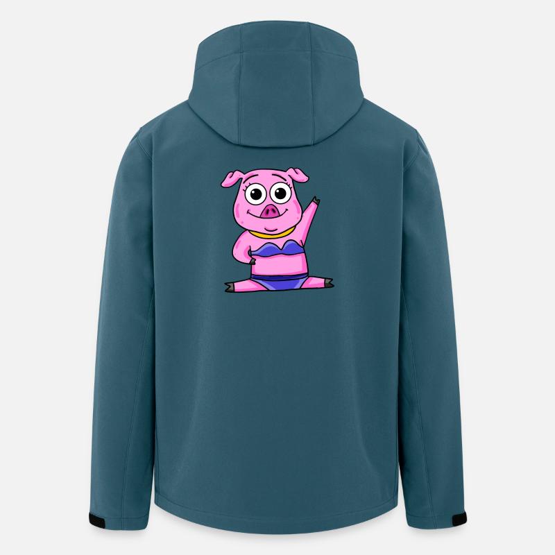 Cochon - Veste softshell homme en polyester recyclé Stanley/Stella - bleu pétrole foncé