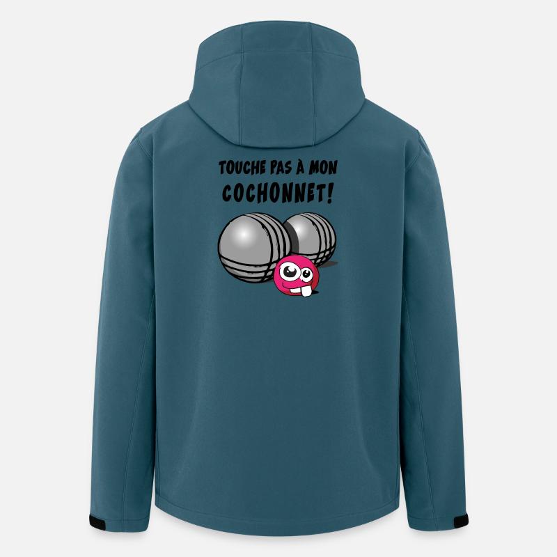 touche pas a mon cochonnet - Veste softshell homme en polyester recyclé Stanley/Stella - bleu pétrole foncé