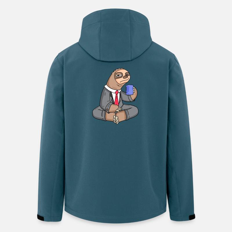 Tenue de bureau sloth - Veste softshell homme en polyester recyclé Stanley/Stella - bleu pétrole foncé
