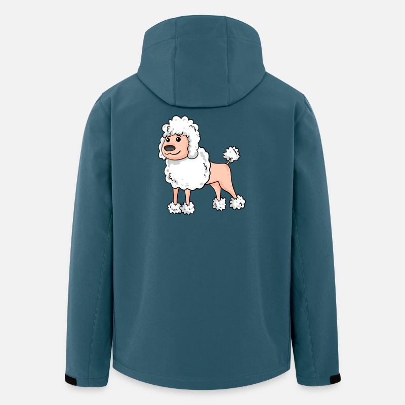 Caniche Race de chien blanc - Veste softshell homme en polyester recyclé Stanley/Stella - bleu pétrole foncé