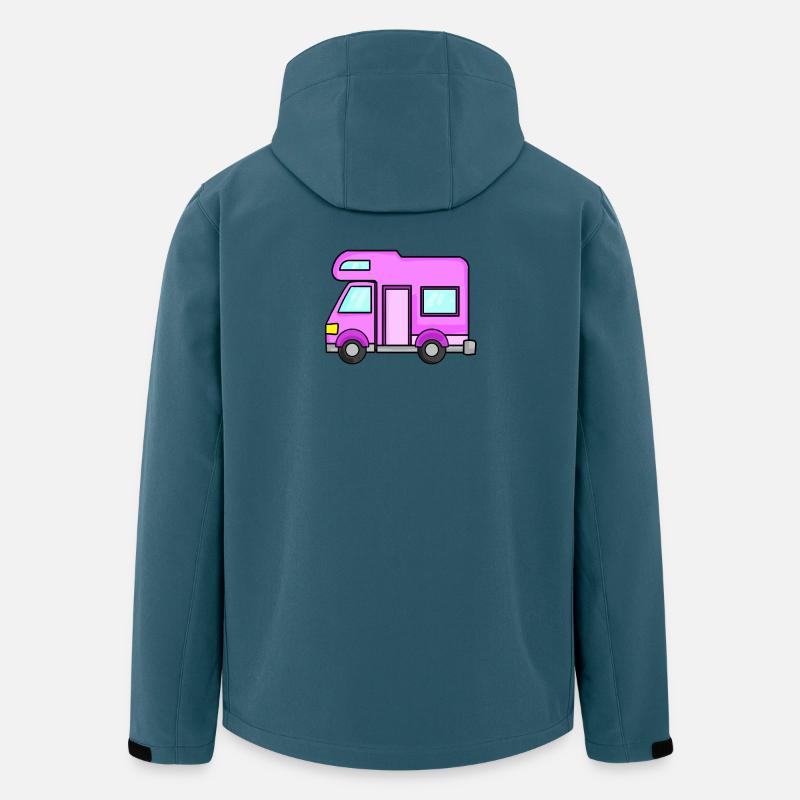 Camping Wagen Rosa Damen - Recycelte Männer Softshell-Jacke von Stanley/Stella - Dunkles Petrol