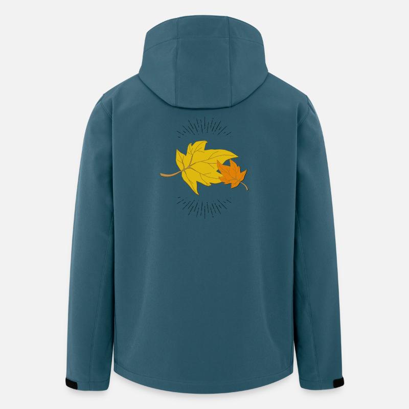 Feuilles d’automne avec rayons - Veste softshell homme en polyester recyclé Stanley/Stella - bleu pétrole foncé