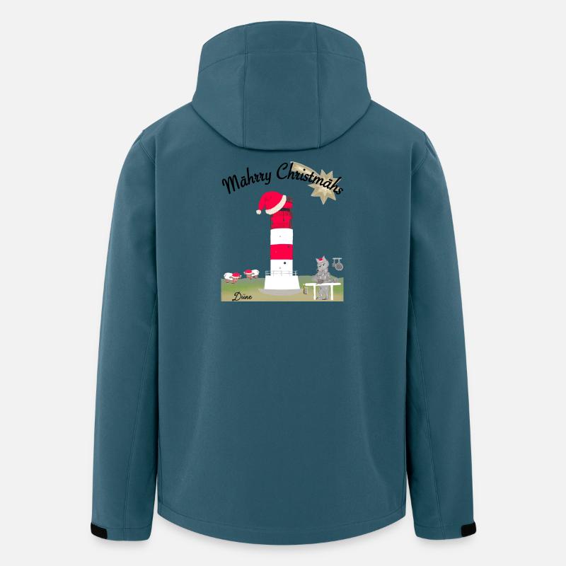 Weihnachten Leuchtturm Düne, Helgoland,Wolf - Recycelte Männer Softshell-Jacke von Stanley/Stella - Dunkles Petrol