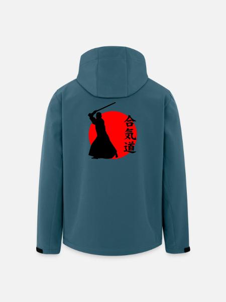Aïkido - Veste softshell homme en polyester recyclé Stanley/Stella - bleu pétrole foncé