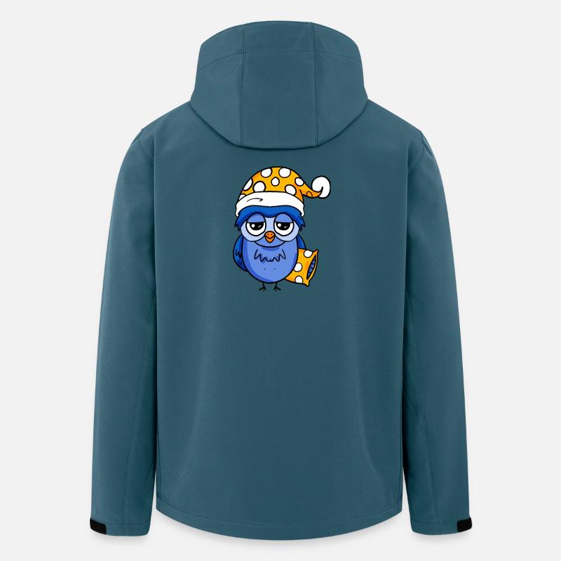 Hibou endormi - Veste softshell homme en polyester recyclé Stanley/Stella - bleu pétrole foncé