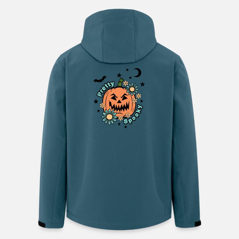 Citrouille d’Halloween - Pretty Spooky - Mignon Halloween - Veste softshell homme en polyester recyclé Stanley/Stella - bleu pétrole foncé