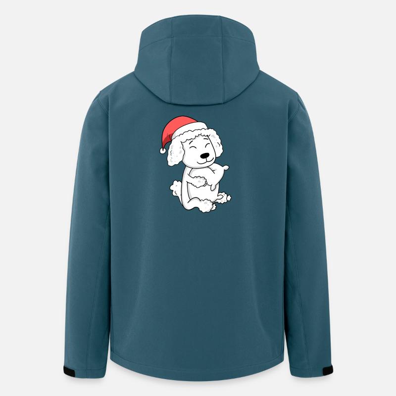 Caniche Chien Noël Sommeil Fatigué - Veste softshell homme en polyester recyclé Stanley/Stella - bleu pétrole foncé