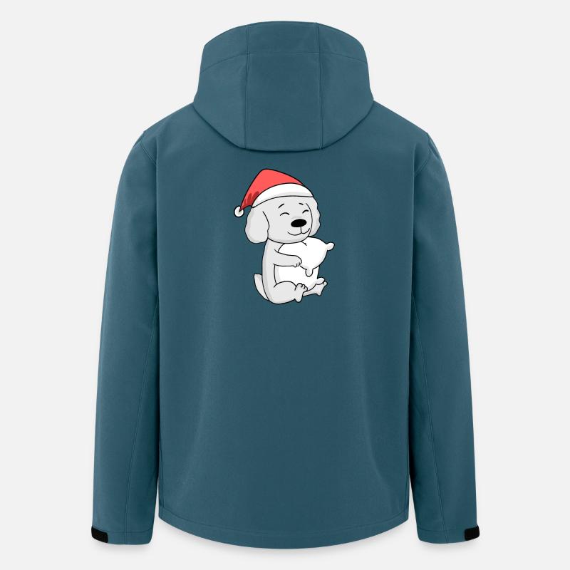 Maltese Chien Noël Sommeil Fatigué - Veste softshell homme en polyester recyclé Stanley/Stella - bleu pétrole foncé
