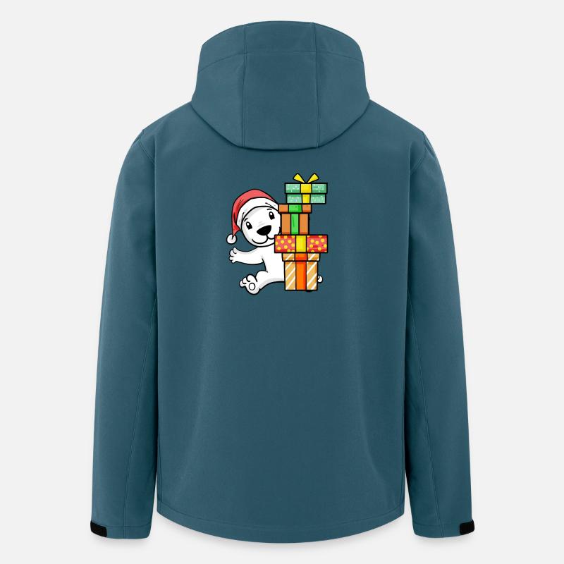 Weihnachten Eisbär mit Geschenke - Recycelte Männer Softshell-Jacke von Stanley/Stella - Dunkles Petrol