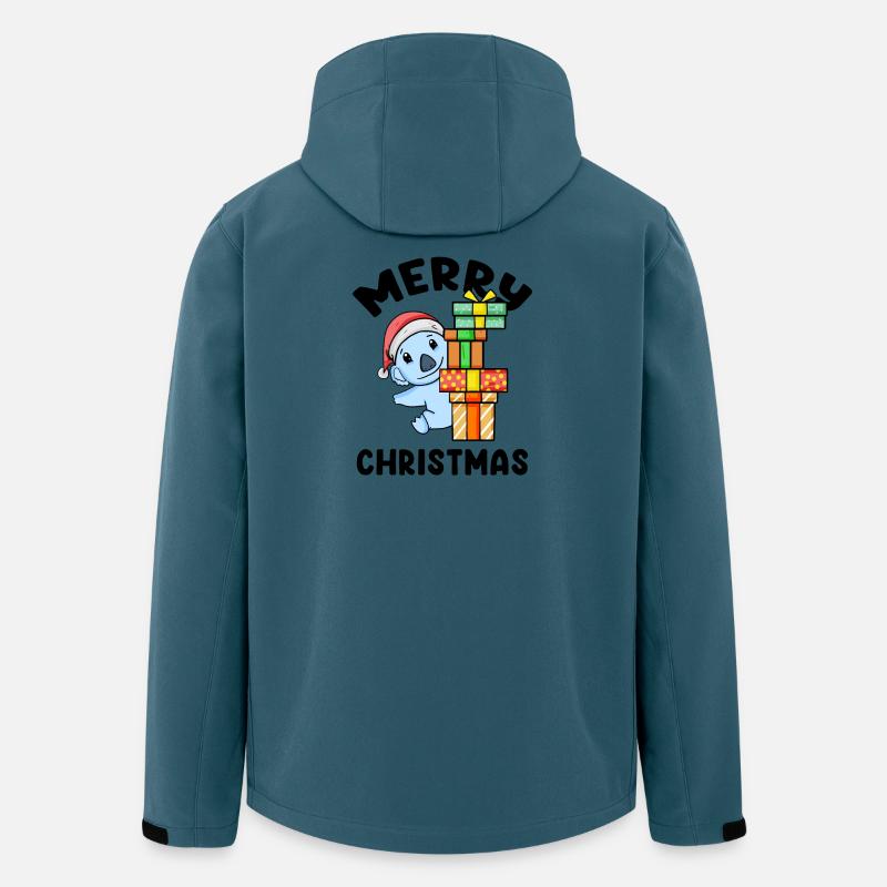 Joyeux Noël Koala - Veste softshell homme en polyester recyclé Stanley/Stella - bleu pétrole foncé