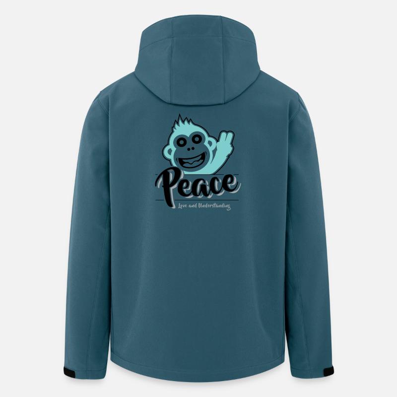 Paix, amour et compréhension - Veste softshell homme en polyester recyclé Stanley/Stella - bleu pétrole foncé