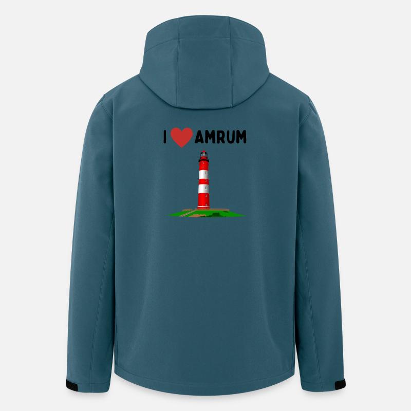 I love Amrum - Recycelte Männer Softshell-Jacke von Stanley/Stella - Dunkles Petrol