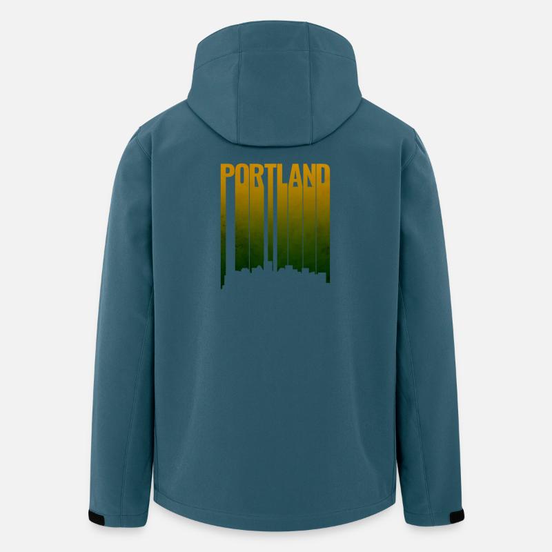 Portland Skyline Gradient - Recycelte Männer Softshell-Jacke von Stanley/Stella - Dunkles Petrol
