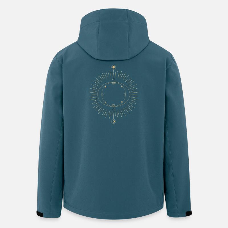 Sonnenring Kreislauf Design - Recycelte Männer Softshell-Jacke von Stanley/Stella - Dunkles Petrol