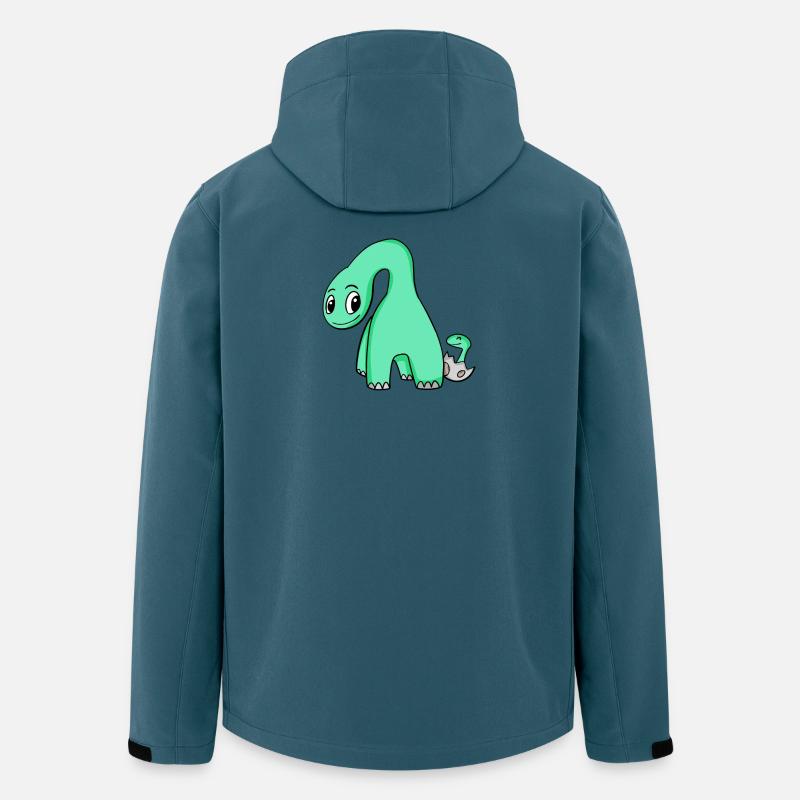 Dinosaurier mit Baby Dinosaurier - Recycelte Männer Softshell-Jacke von Stanley/Stella - Dunkles Petrol