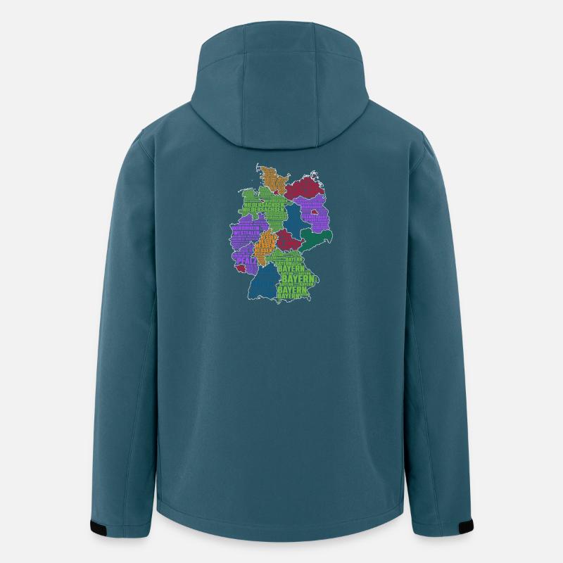 Deutschland Karte - Recycelte Männer Softshell-Jacke von Stanley/Stella - Dunkles Petrol