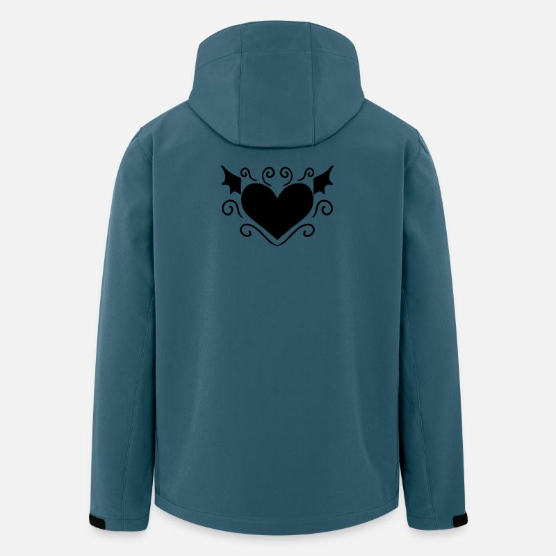 Herz Schwarz - Recycelte Männer Softshell-Jacke von Stanley/Stella - Dunkles Petrol
