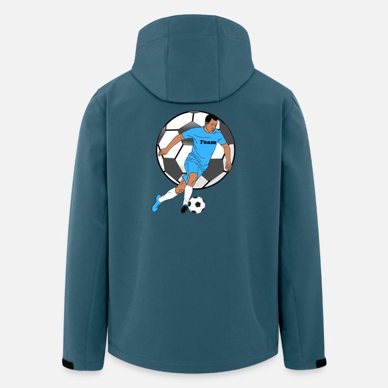 Blauer Teamkicker mit Ball - Recycelte Männer Softshell-Jacke von Stanley/Stella - Dunkles Petrol