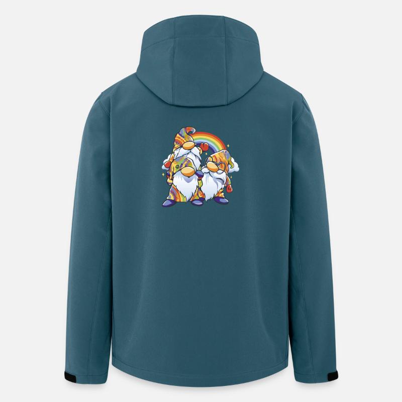Rainbow Gnome Duo - Recycelte Männer Softshell-Jacke von Stanley/Stella - Dunkles Petrol